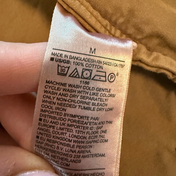 COTTON TWILL UTILITY TUNIC Beige Tan Banana Republic Button down jacket M - Picture 9 of 15